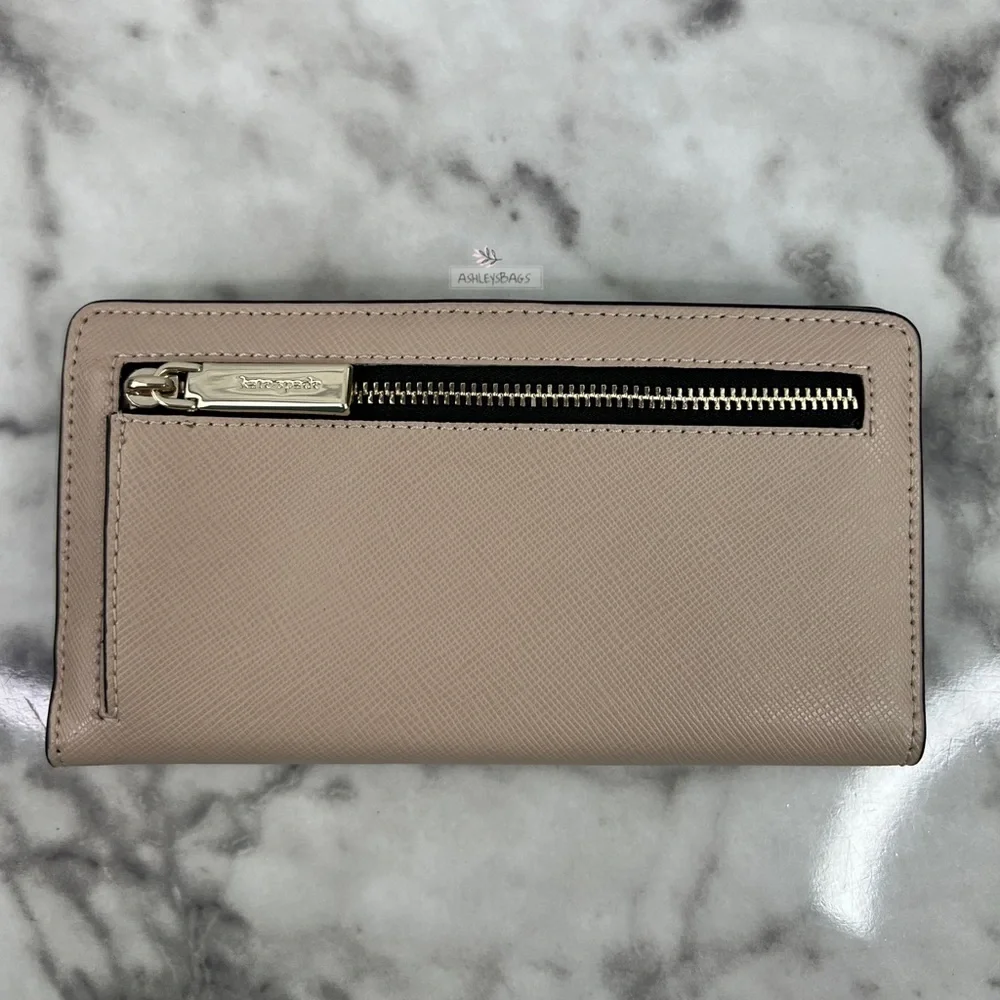 Kate Spade Staci Large Slim Bifold Wallet In Warm Beige - Picture 3 of 4